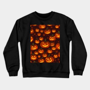 Halloween Spooky Orange Pumpkin Pattern Crewneck Sweatshirt